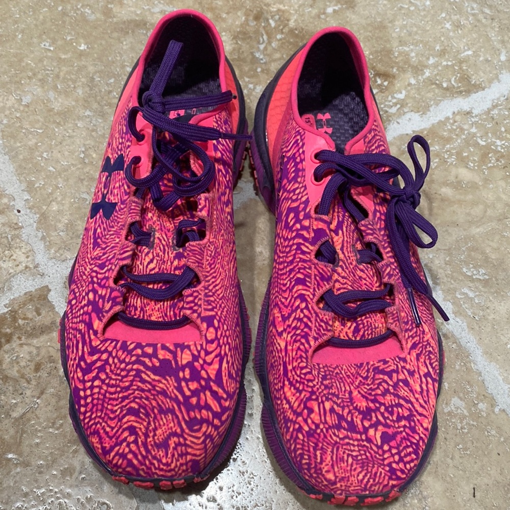 Under Armour hot pink abs purple sneakers